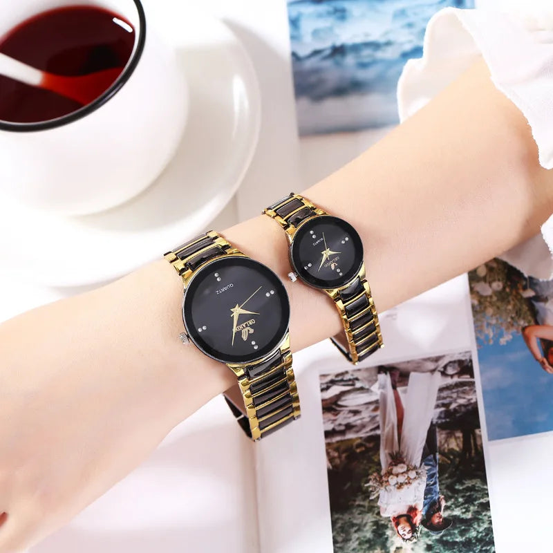 Couple watches Men Luxury Famous Brand Lover's Watch Women Casual Stainless Steel Watches For Women Relogio Feminino For Gifts
