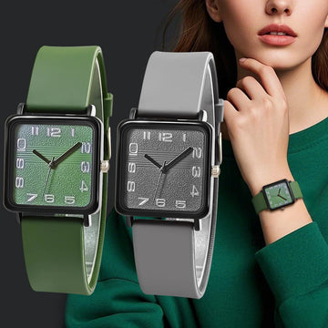 2pcs Women Watches Fashion Couple Watch For Women Clock Ladies Quartz Silicone Strap Wristwatch Set Gift Valentine's Day