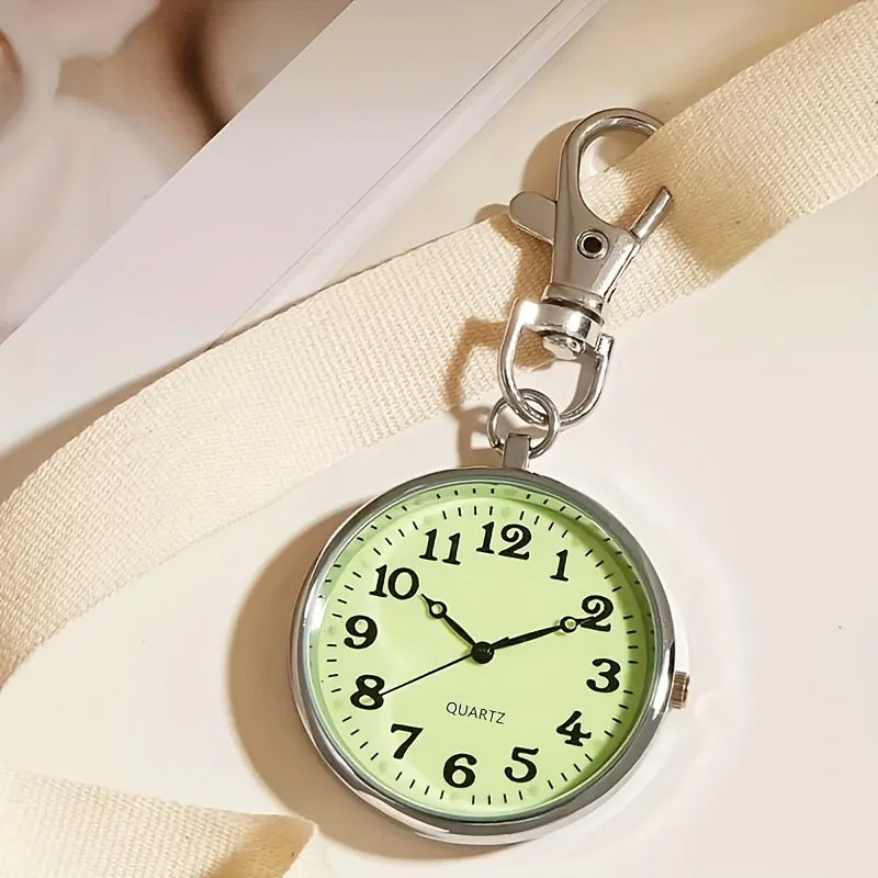 Big digital clear night light watch, keychain hanging watch, nurse watch, student exam quartz watch, pocket watch