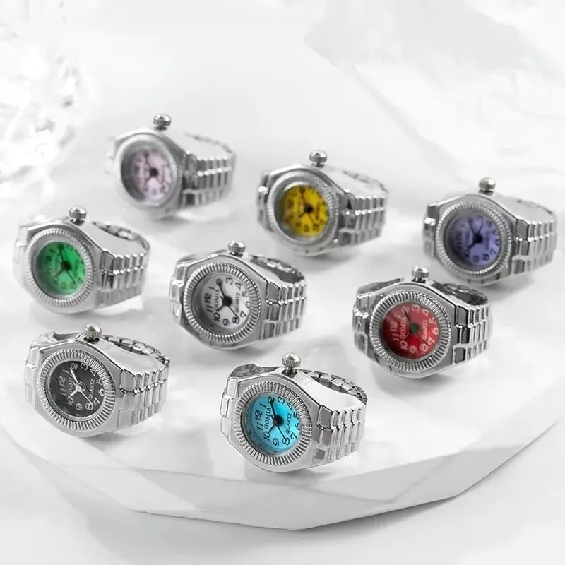 New Ring Watch Hot Selling Creative Circular Dial Alloy Shell Finger Couple Men And Women