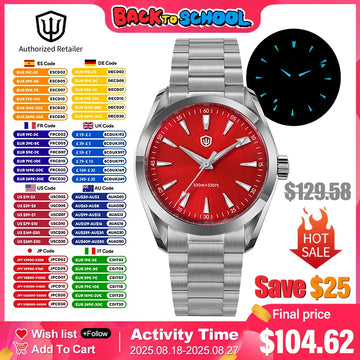 Watchdives WD0006 Watch VH31 Sweep Second Movement Domed Sapphire Crystal BGW9 Luminous 10Bar Waterproof 38mm Vintage Watches