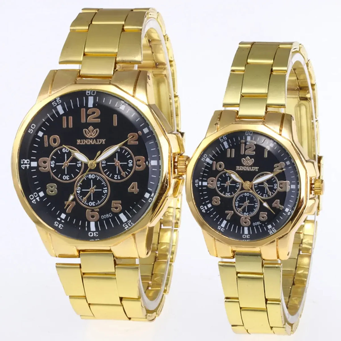 2pcs Couple's Classic Simple Quartz Watches