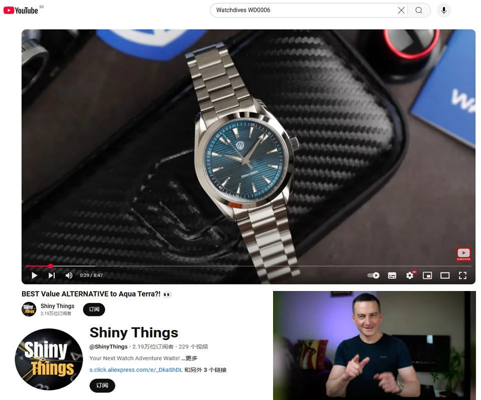 Watchdives WD0006 Watch VH31 Sweep Second Movement Domed Sapphire Crystal BGW9 Luminous 10Bar Waterproof 38mm Vintage Watches