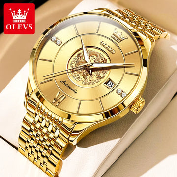 OLEVS brand watch Xianglong relief fully automatic mechanical watch men's watch men's watch 6693