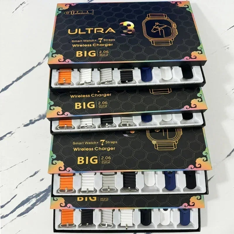 7 Watch Straps New Watch10 Ultra 3 Smartwatch 2.2HD Amoled Circular Screen ECG Monitoring Reloj Inteligente Wristwatch