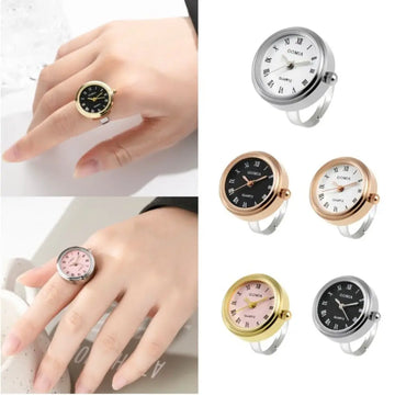 Creative Mini Couple Watch Ring Couple Watches Gift Finger Ring Watch Round Finger Clock Ring Men