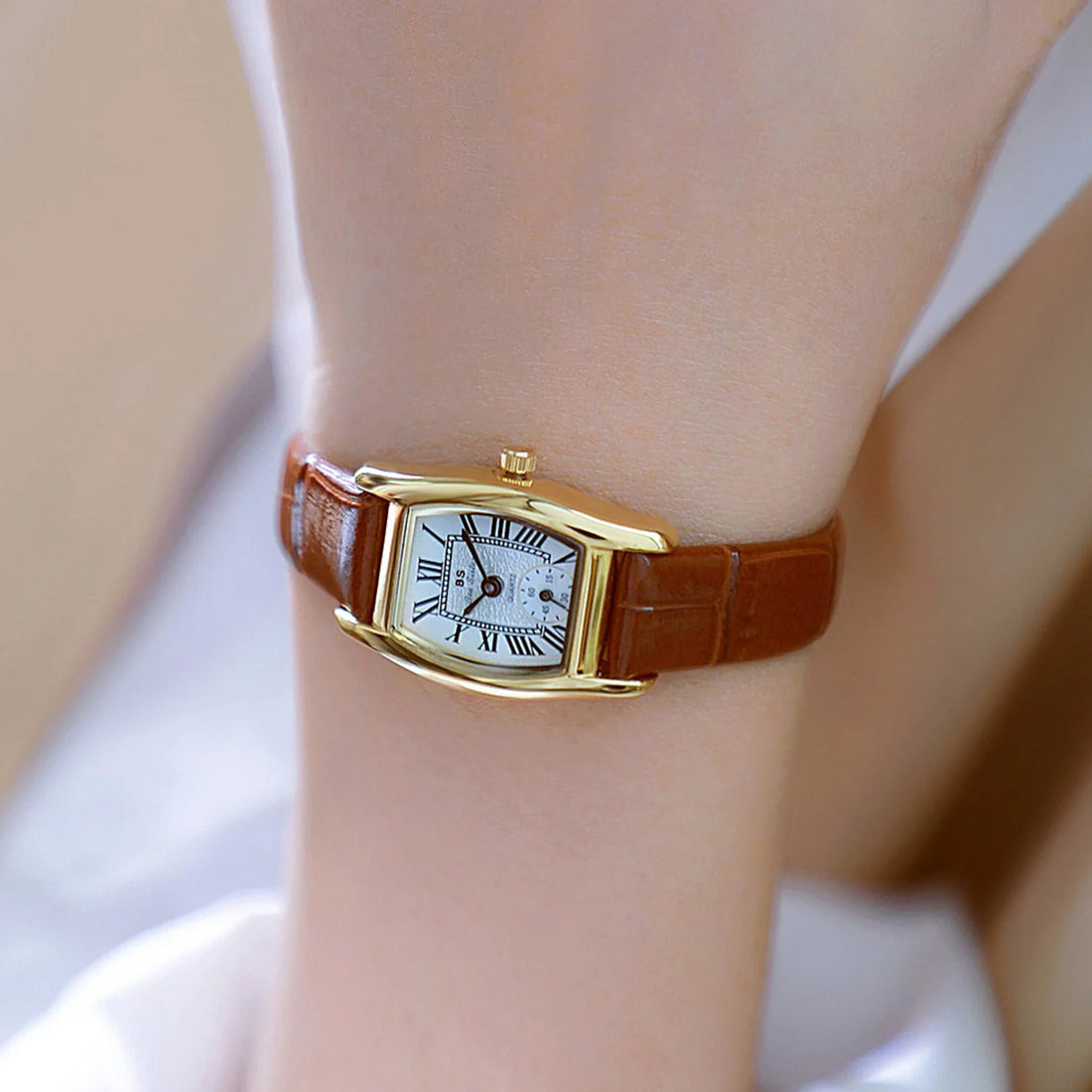 Watches For Women Elegant Vintage Rectangle Ladies Watch With Brown Small Leather Fashion Golden Quartz Women's Wristwatch 2025